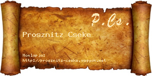 Prosznitz Cseke névjegykártya